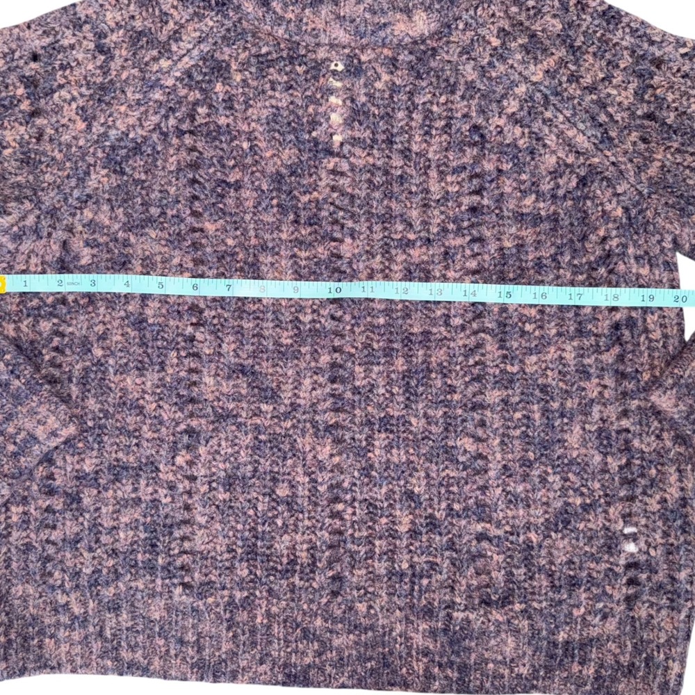 Madewell NWT‎ Pointelle Mockneck Pullover Sweater Size XS Purple Wool Blend Knit - Picture 10 of 13